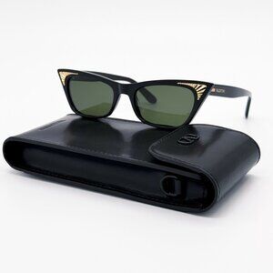 NEW VALENTINO SUNGLASSES VLS-175A BLACK/GREEN CAT EYE WOMEN EYEWEAR